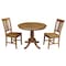 International Concepts Round 36 in Round Top Pedestal Table, with 2 Chairs, Pecan, 36 in W, 36 in L, 29.1 in H, Wood K59-36RT-C10-2 - alternate 1